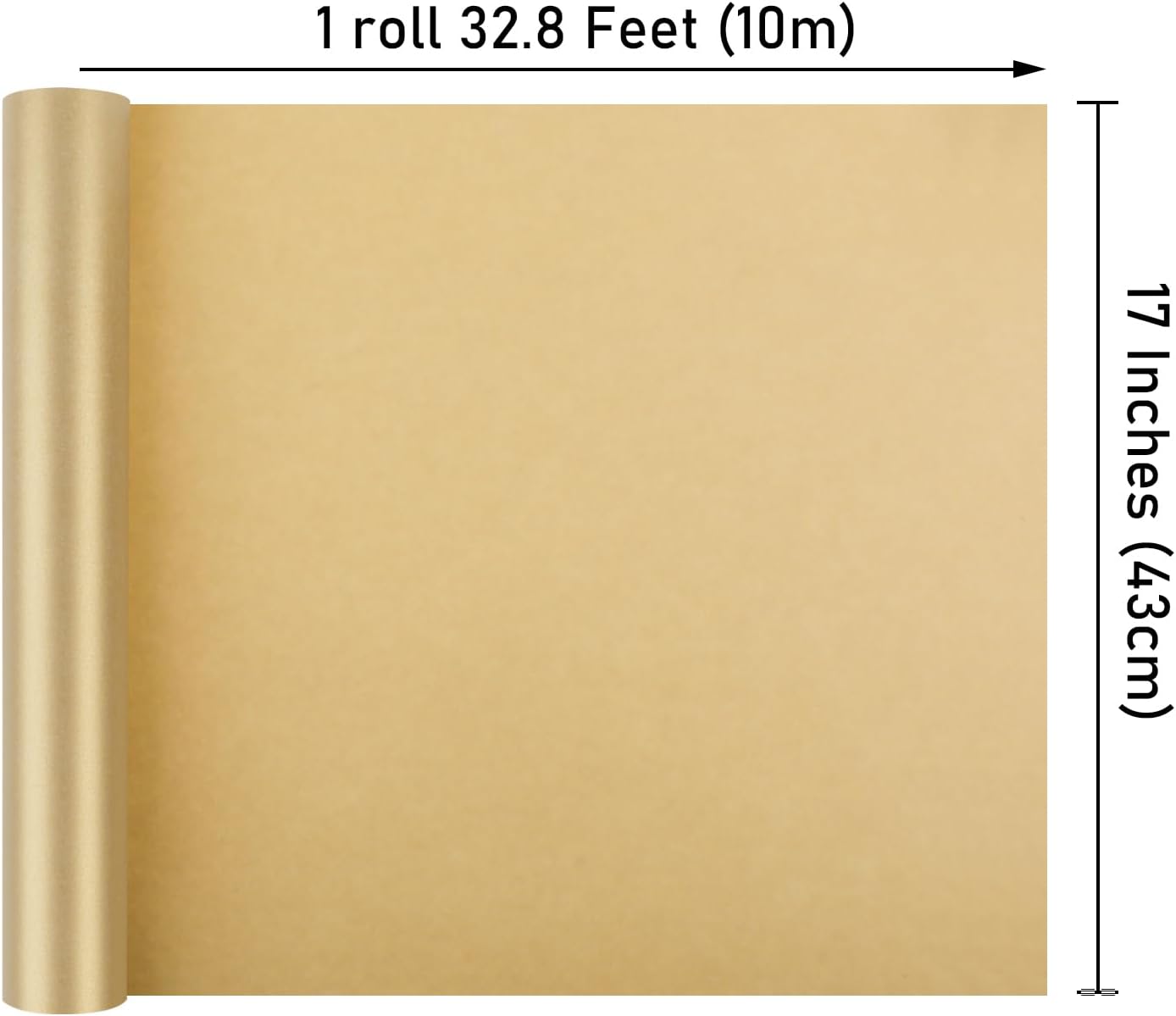 NESCCI Gold Matte Wrapping Paper,Solid Color Pearly-Lustre Paper-3 Roll,17 Inches X 32.8 Feet Per roll.Gift Wrapping Paper,Perfect for Wedding,Valentine's Day,Birthday, Christmas,Baby Shower