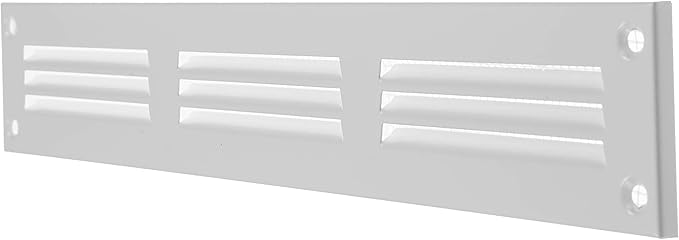 Repa Market 12x2 Inch Air Vent Cover/White Galvanized Steel Louvered Grill Cover with Mesh Screen/Wall or Ceiling Vent/Durable Flush Mount HVAC Register for Indoor and Outdoor Ventilation