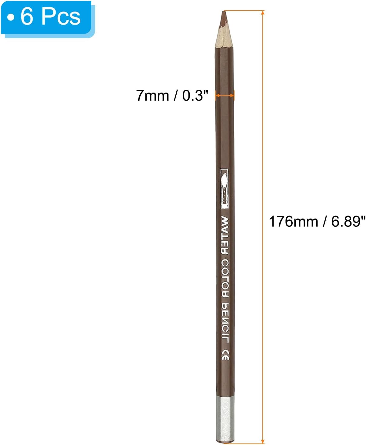 PATIKIL Watercolor Pencil, 6Pcs Water Soluble Pencils for Blending, Coloring, Sketch Drawing, Painting, Coffee