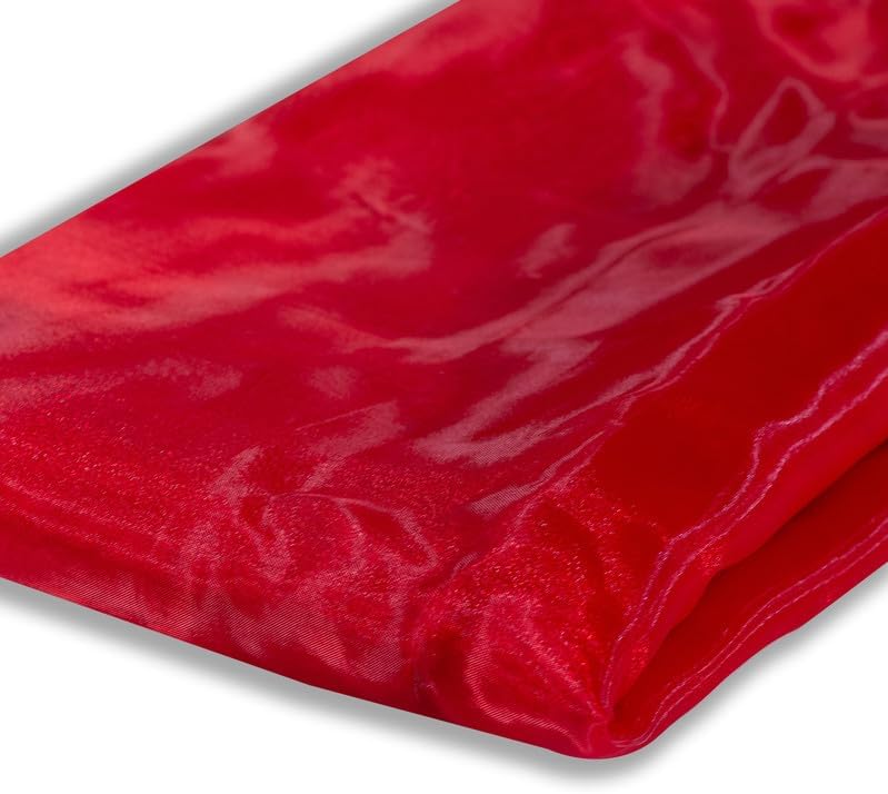 Fynite Red Organza Fabric by The Yard | 1 Yard Long | 44" Wide | Bridal Soft Sheer Organza Tulle for DIY Wedding Dress Fashion Craft Decorations