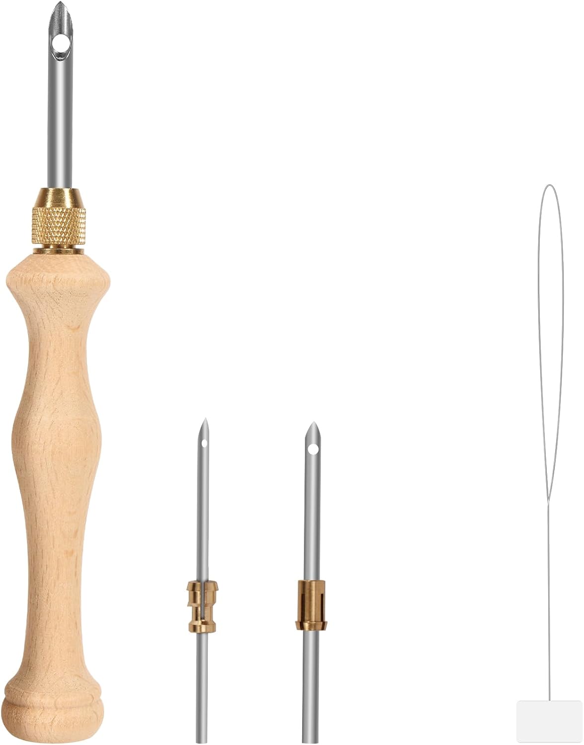 Pllieay Punch Needle, Wooden Punch Needle Tool, Adjustable Embroidery Punch Needle Tool for Punch Needle, DIY Craft Stitching