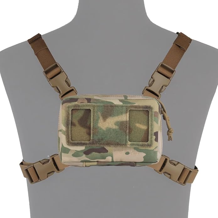 FoldPanel Tactical Chest Vest Pouch Set, Chest Rig Phone Mount as 4.7-6.7" Phone Plate Carrier Accessory with Pouch Cover