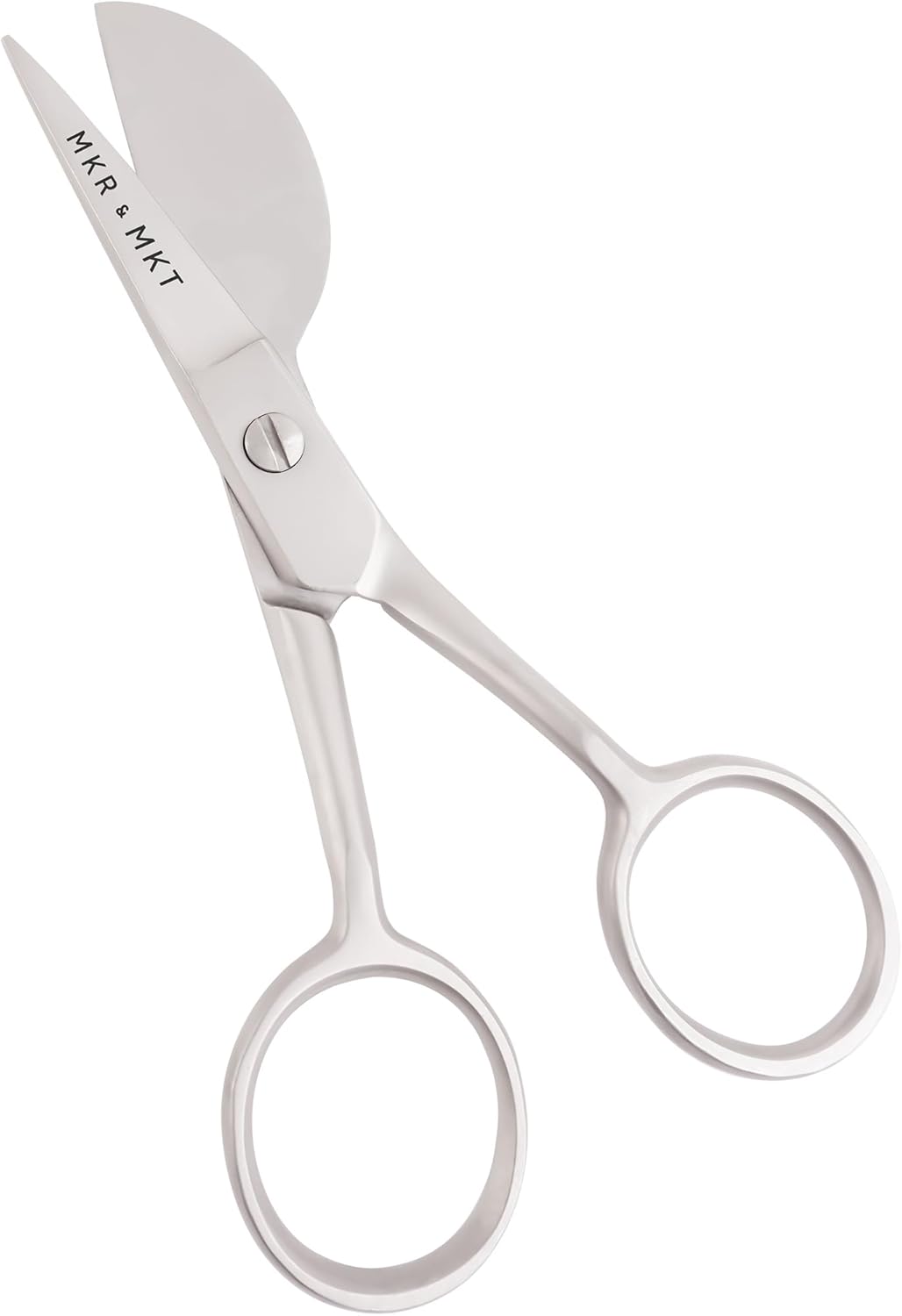 Small Embroidery 4.5 Inch Scissors Set of 2 Kit - Mini Double Bend Offset Duckbill and Double Bend Long Applique Needlepoint Blade with Pouch Sleeve (Satin)