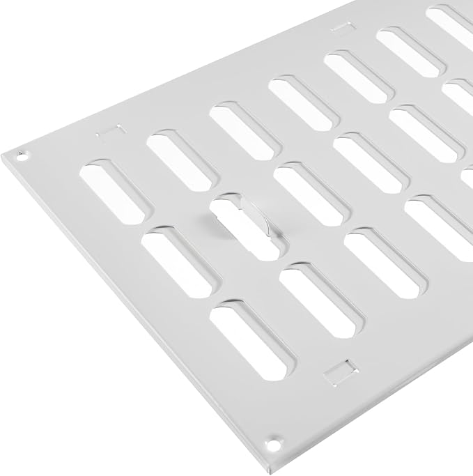 Repa Market 20" x 8" Inch (Outer Dimensions) White Adjustable Air Vent Cover - Galvanized Steel HVAC Air Vent Register - Heating, Cooling Toe Kick Vent Cover - Wall, Ceiling Return, Intake Air Grille