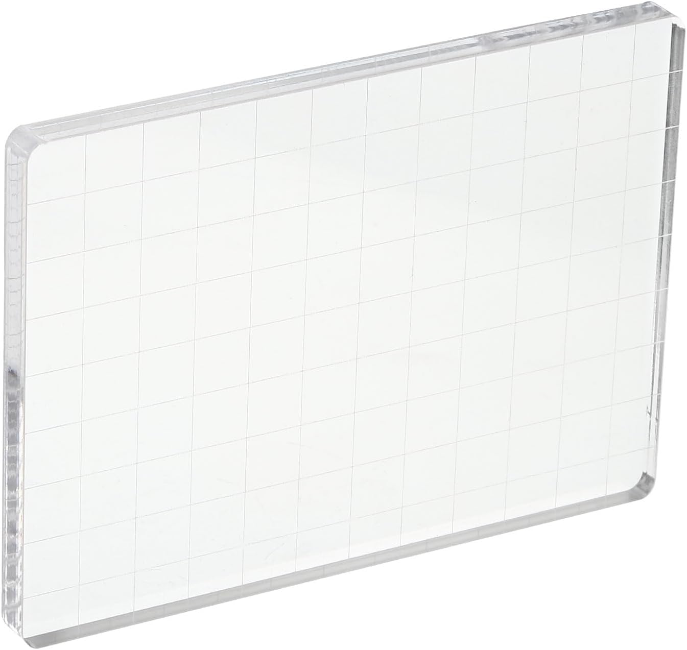 PATIKIL 5" x 3.5" Acrylic Stamp Block, Clear Stamping Block with Grid Lines Decorative Mounting Blocks Square for Scrapbooking DIY Crafts Card Making