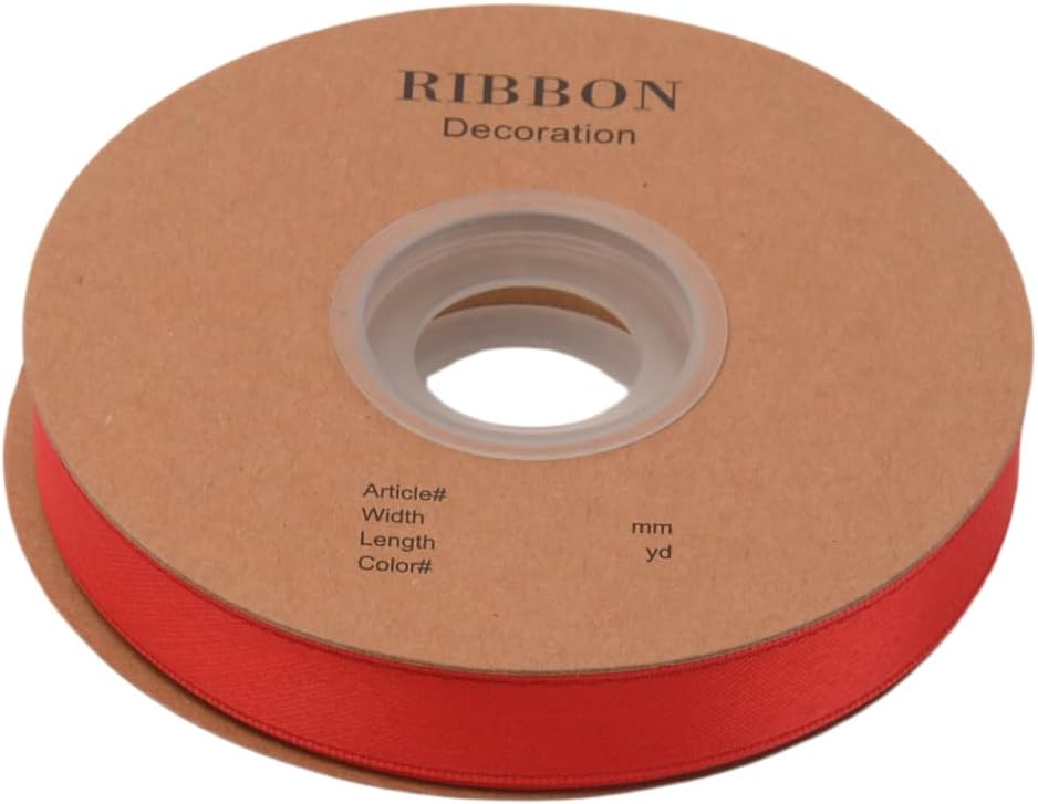 Double Side Satin Ribbon, Continuous 20 Yards,Use for Craft Bows Bouquet, Gift Wrapping, Wedding Decoration, Floral Arrangement (Red, 5/8 inch)