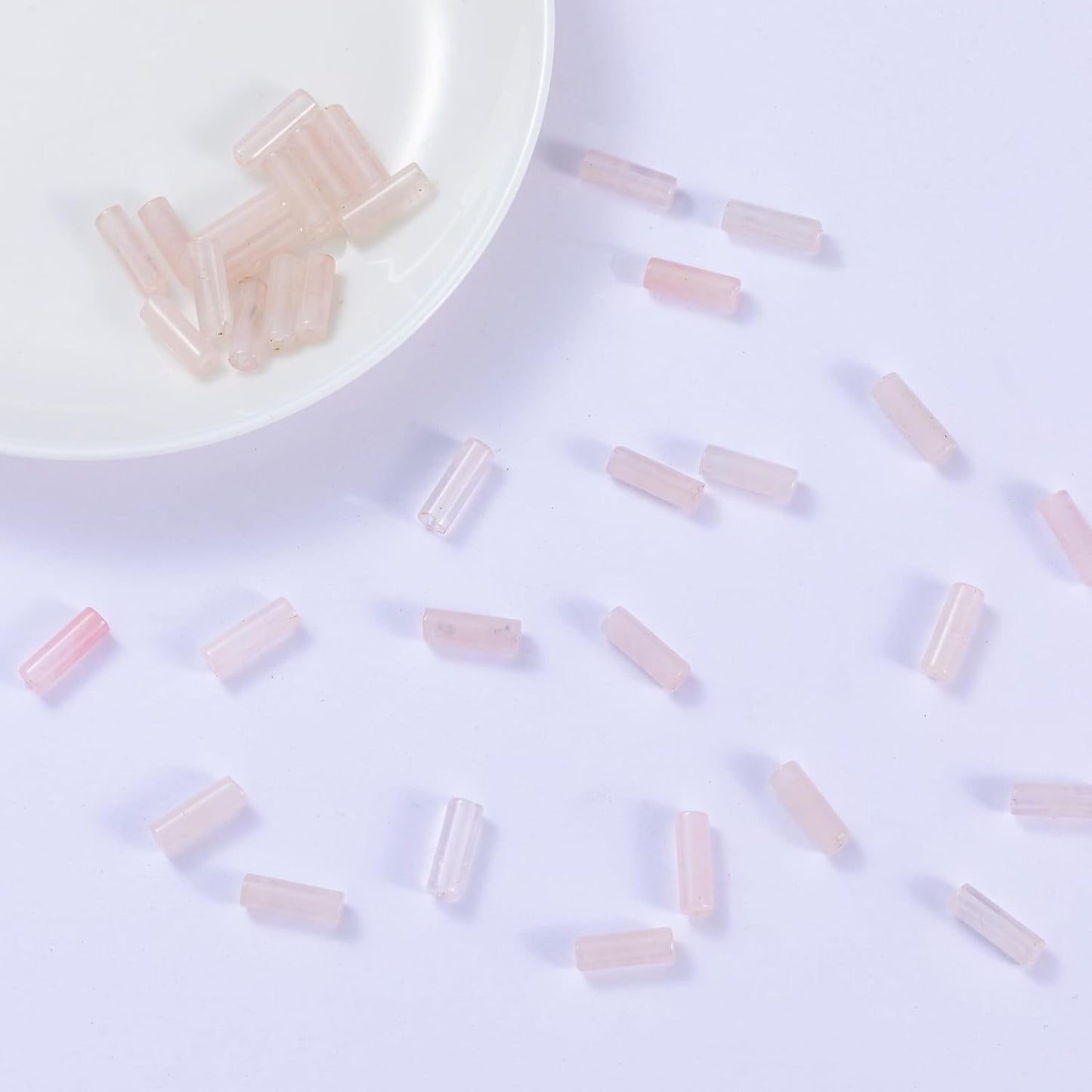 Natural Rose Quartz Crystal Cylinder Tube Beads 4x13mm 38cm/str Loose Semi Gemstone Stone Beads for Making Bracelets Necklace Earrings