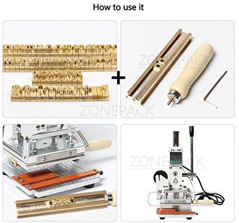 ZONEPACK Copper Brass Stamping Flexible Alphabet Number Symbol Character Stamp Mold Die, Letter Holder, Positioning Plate DIY for Hot Foil Stamping Machine (26pcs MEB Uppercase)
