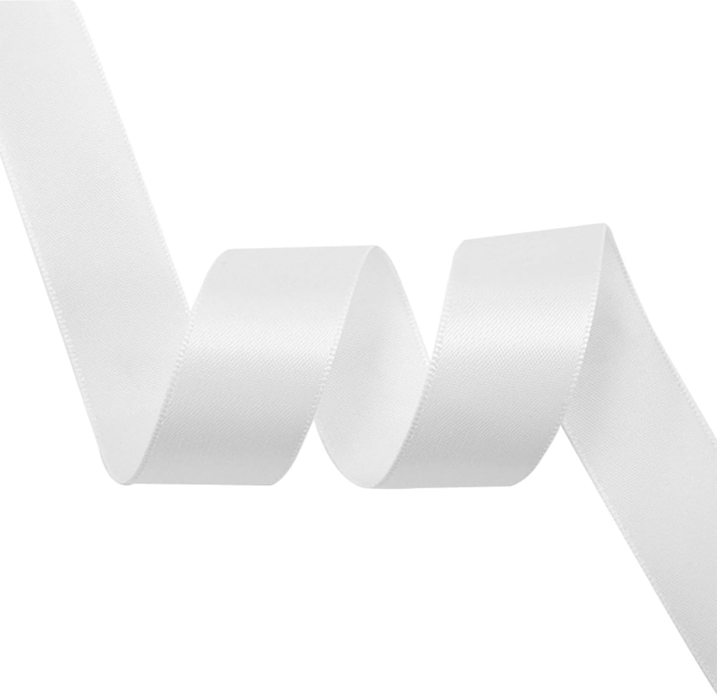 1" x 100 Yards White Polyester Satin Ribbon Single Faced Bulk Fabric Ribbons for Gift Wrapping, Crafting, Bows Making, Flower Bouquet, Wedding, Home Decor