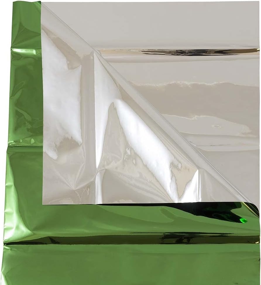 JAM PAPER Tissue Paper - Green Mylar - 3 Sheets/Pack
