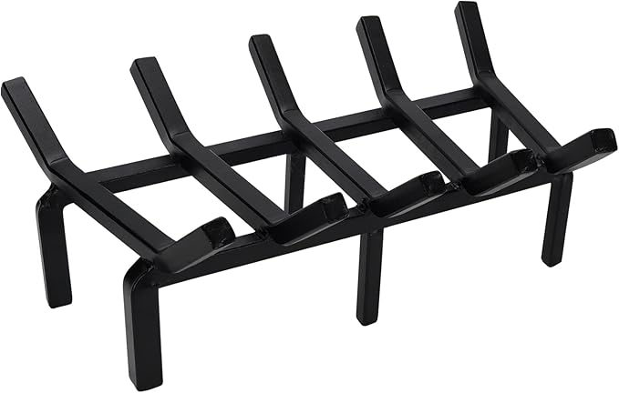 17 Inch Fireplace Grate Heavy Duty Solid Steel Fire Grate for Fire Pit Wood Log Rack Stove Firewood Holder for Indoor Hearth Outdoor Fire Pit Chimney Hearth Kindling Tool