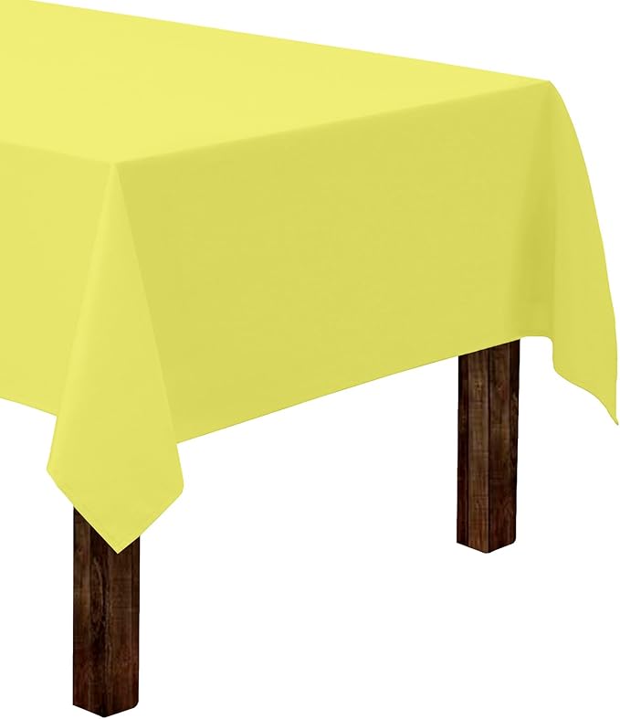 Gee Di Moda Rectangle Tablecloth - 60 x 102 Inch Yellow Table Cloth for 6 Foot Rectangle Tables - Heavy Duty Washable Fabric - for Holiday Party, Dinner, Weddings, Baby Shower & Events