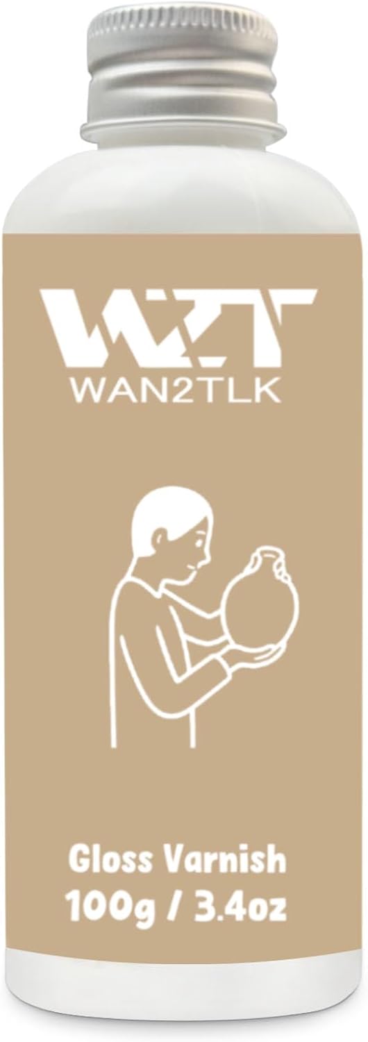 Air Dry Clay Glaze 100ml, Gloss Varnish for Air Drying Clay - Clear Gloss Finish for Pottery/Sculptures/DIY Craft - Waterproof Acrylic Coating