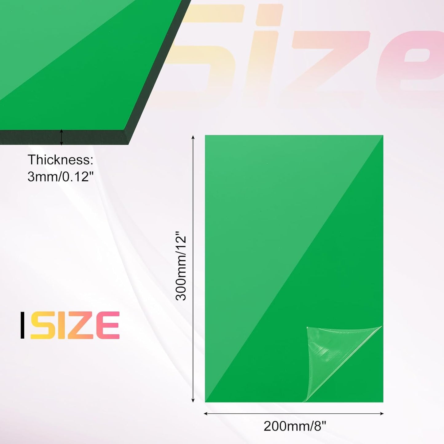 uxcell Acrylic Sheets 12x8 Inch Acrylic Panel 1/8 Inch-3mm Plastic Board for Picture Frames Sign Holders DIY Display Projects Craft, Clear Green