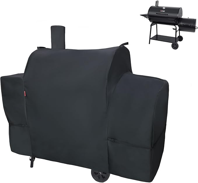 Outdoor Grill Cover for Royal Gourmet CC2036F Barrel Charcoal Grill, Cover Geny Waterproof 600D Heavy Duty BBQ Grill Cover, Charcoal Smoker Grill Covers Fit Royal Gourmet CC Series Grills.