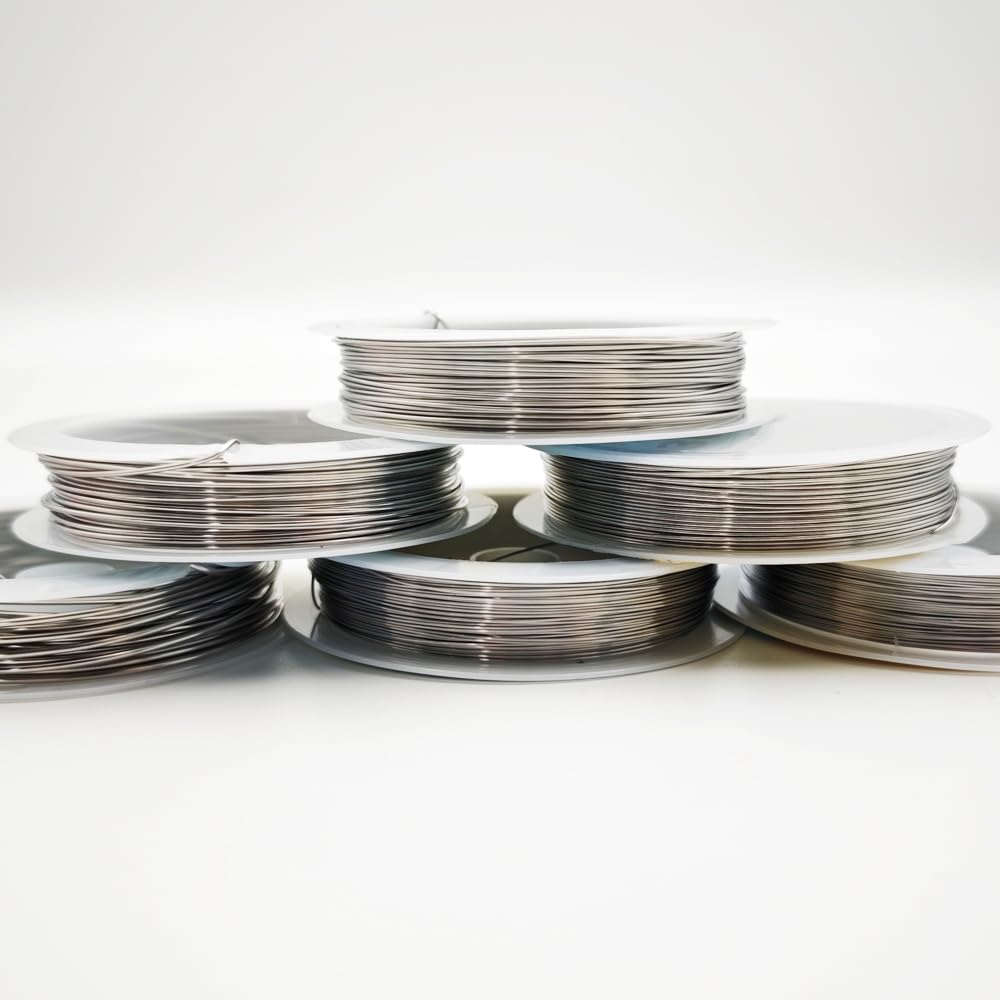 INSPIRELLE 6 Packs 304 Stainless Steel Craft Wire Mixed Sizes Bendable Metal Wire for Jewelry Craft Making for Beginner Practice