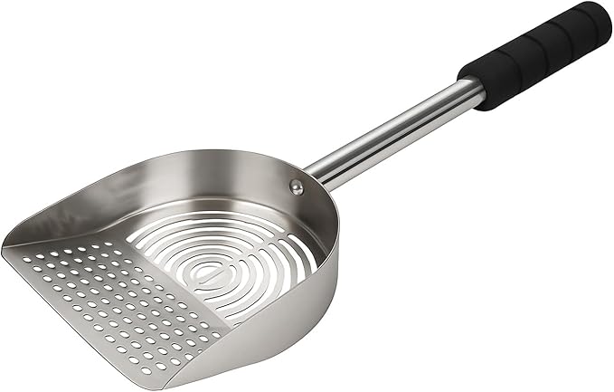 Adjustable Ash Scoop Shovel with Sifter Holes, 16–21 Inch Extendable Handle – Heavy-Duty Metal Coal Shovel for Fireplace, Wood Stove, Fire Pit, and BBQ (1, Round-Hole Sifter)