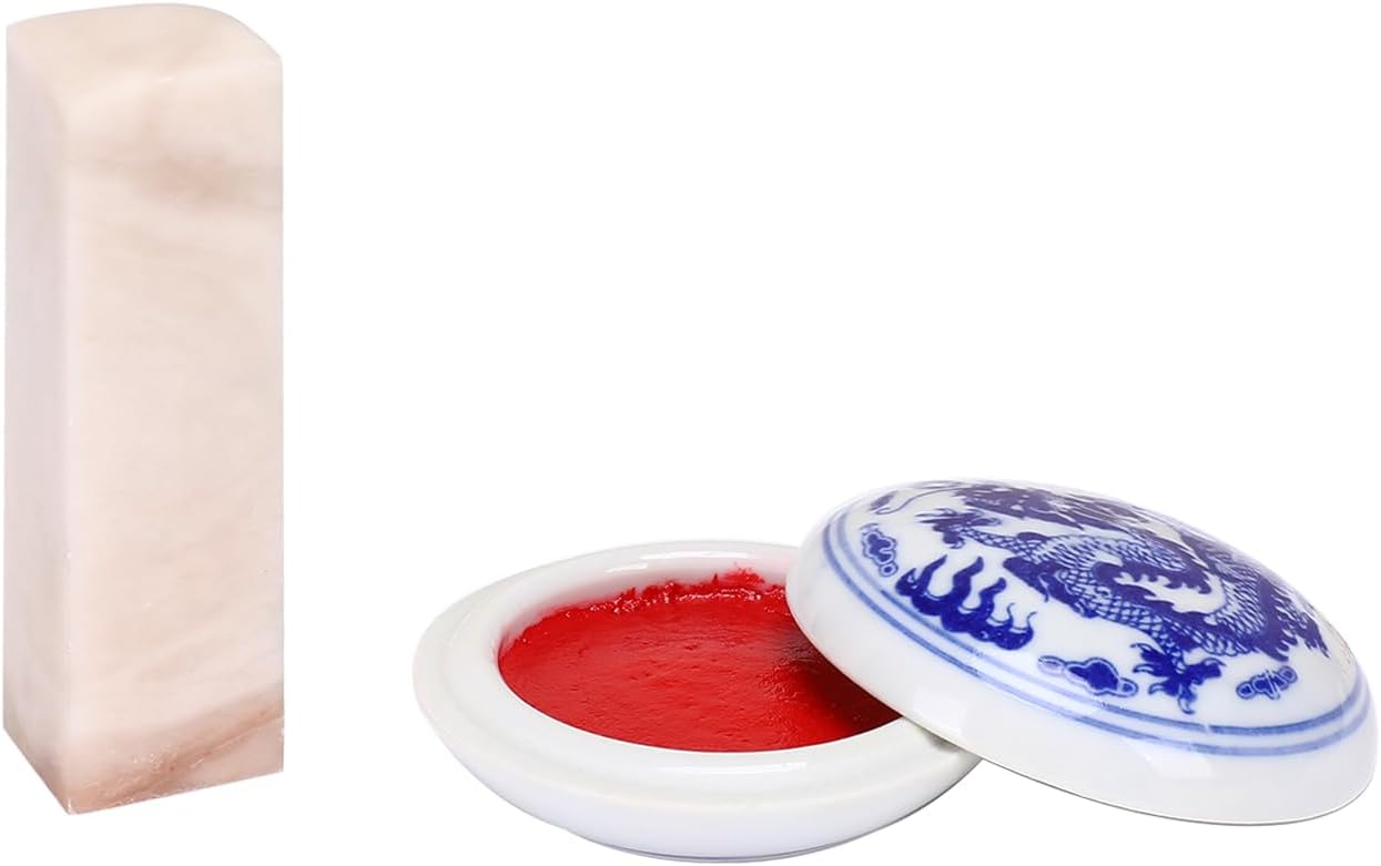 MEGREZ Chinese Calligraphy Set for Beginners, Comes with Calligraphy & Sumi Brushes,Calligraphy Ink Stick and Ink Stone for Writing and Drawing, Blue Gift Box(10 Items)