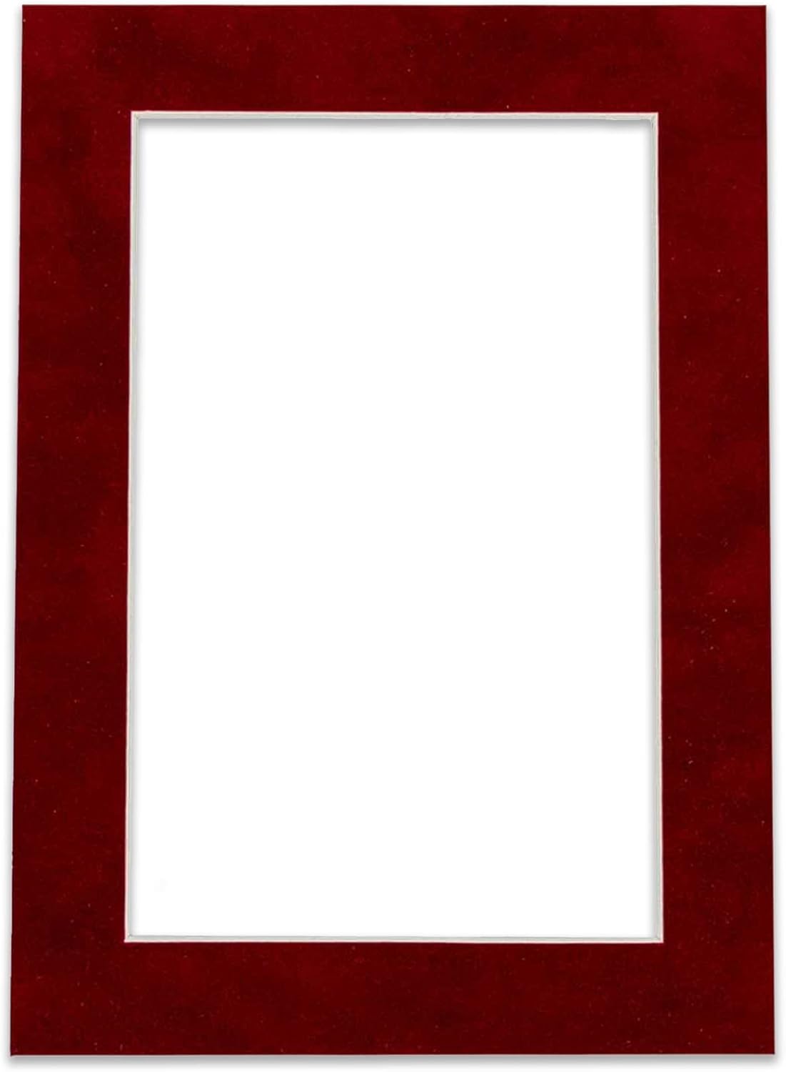 Pack of TEN 11x14 Mats Bevel Cut for 8.5x11 Photos - Acid Free Bright Red Suede Precut Matboards For Pictures, Photos, Framing - 4-ply Thickness