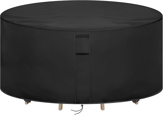 Round Patio Furniture Covers, Waterproof Round High Outdoor Table and Chair Set Cover, Tall Outdoor Furniture Covers for Winter, Rainproof Fadeproof- 72"Dia×36"H