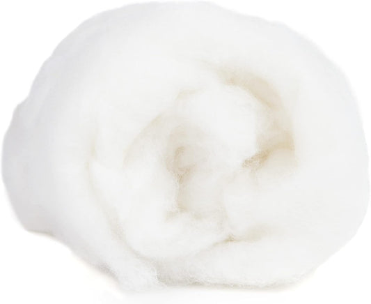 Desert Breeze Distributing Maori Wool Carded Batting, 100% Natural New Zealand Wool Made by DHG in Italy for Needle Felting, 3.5 OZ, 27 Micron, Color Snow White