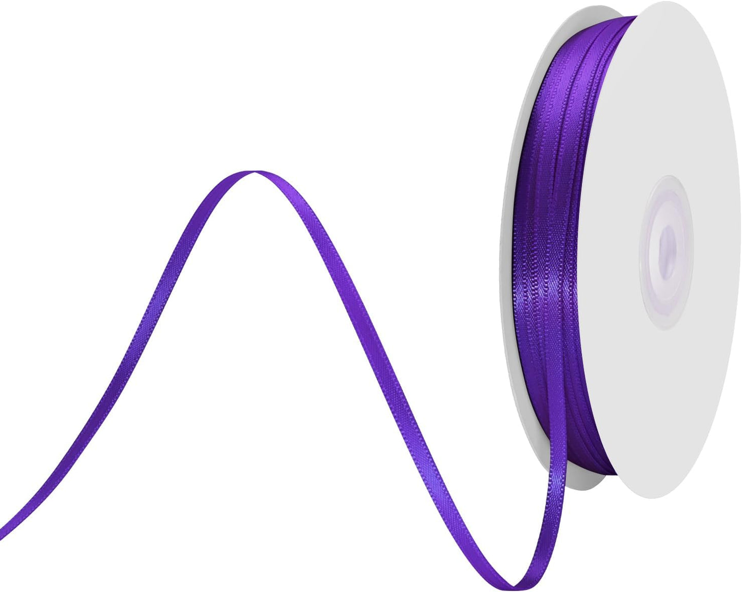1/8" X 100 Yards Purple Satin Thin Ribbon Solid Color Double Faced Ribbons Perfect for Crafts Wedding Decor Bow Making Arts Sewing and More