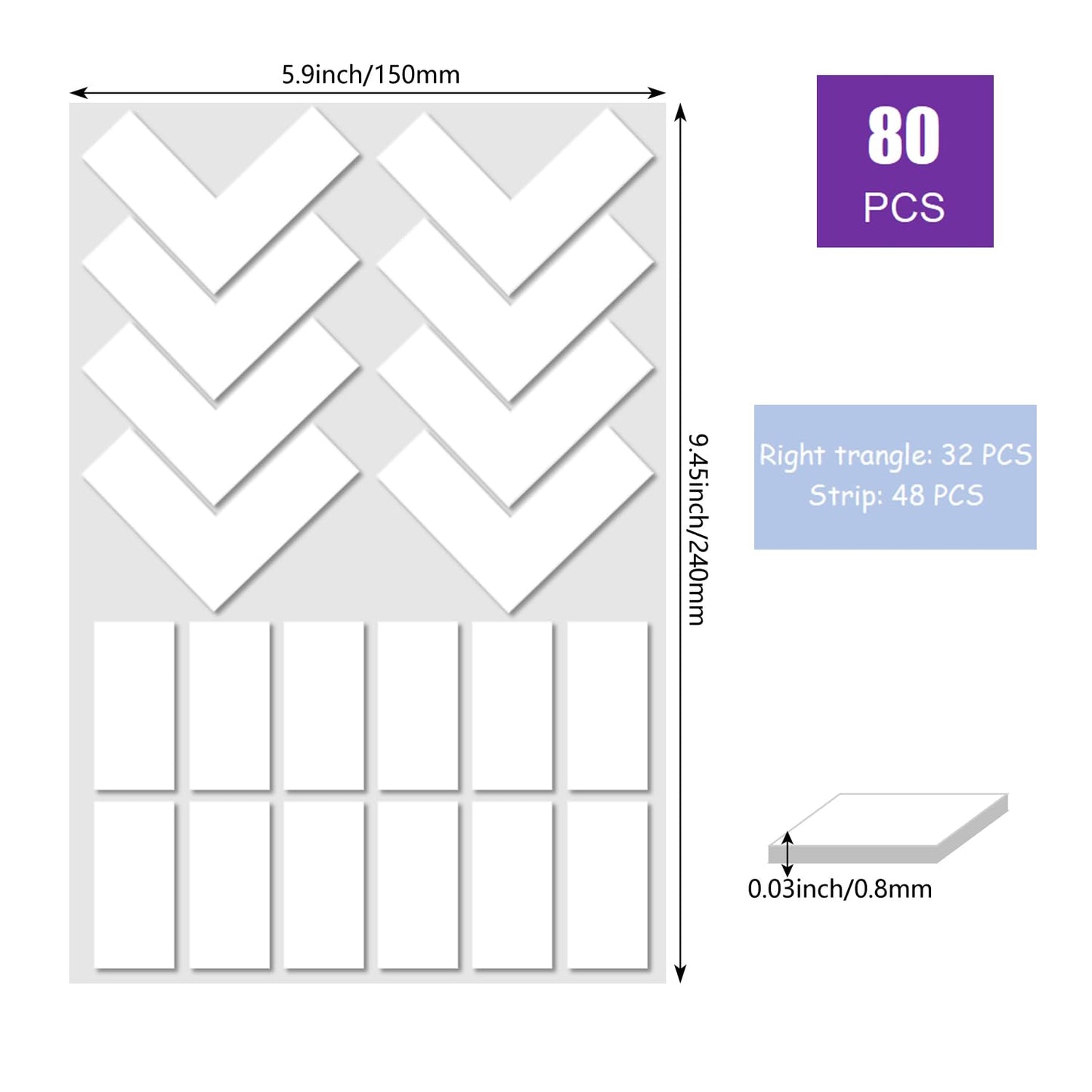 Double Sided Tape Heavy Duty, Sticky Tack Poster Stickers Picture Hanging Adhesive Strips, No Tools Wall Hanging Strips, Damage Free Clear Pre-Cut Mounting Tape, No Trace Removable Mounting Putty (80)