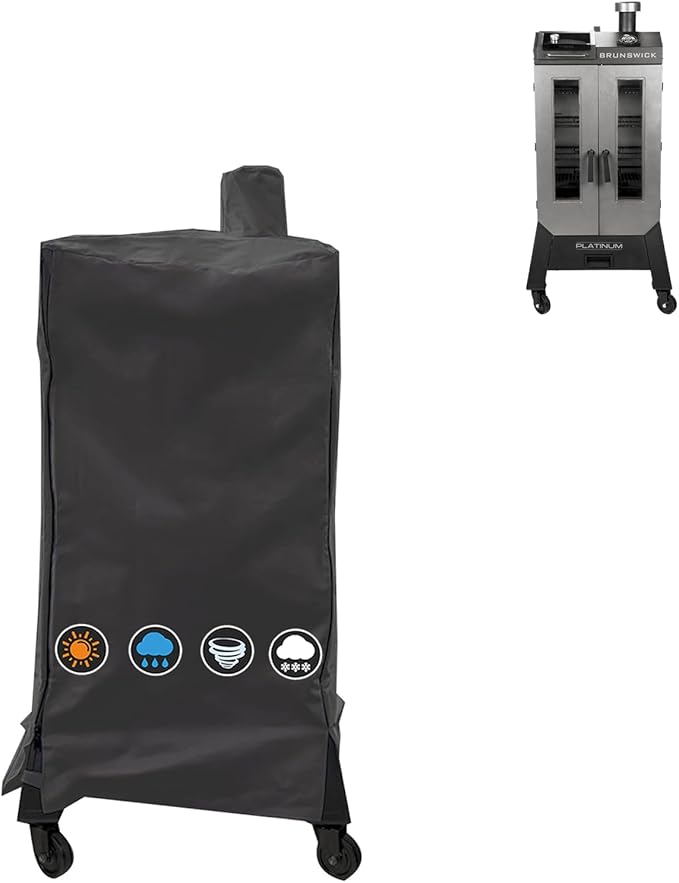 Grill Cover for Pit Boss Platinum Brunswick Wood Pellet Vertical Smoker, 49" Heavy Duty Waterproof for Pitboss Platinum Brunswick Grill Cover, Zipper Design, Black