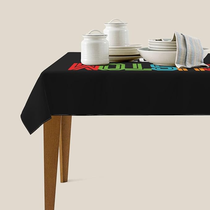 Custom Rectangle Table Cloth, Add Your Own Photo Logo Text, Personalized Tablecloth, Customizable Oil Proof Wipeable Table Cover for Wedding, Party, Restaurant, Outdoor, Picnic, 54x72in