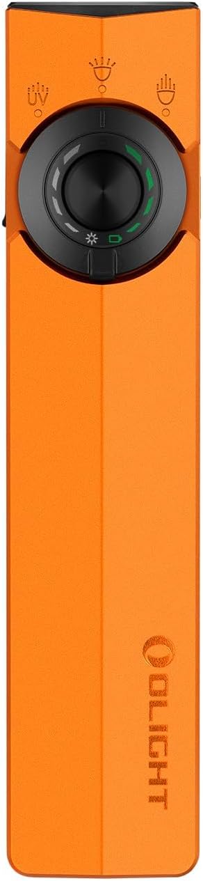 OLIGHT ArkPro EDC Flat Flashlight Rechargeable with Green Beam, UV and White LED,1500 Lumens USB-C Pocket Camping Flashlight, Spotlight Floodlight for Outdoor Emergency Working (Orange CW)