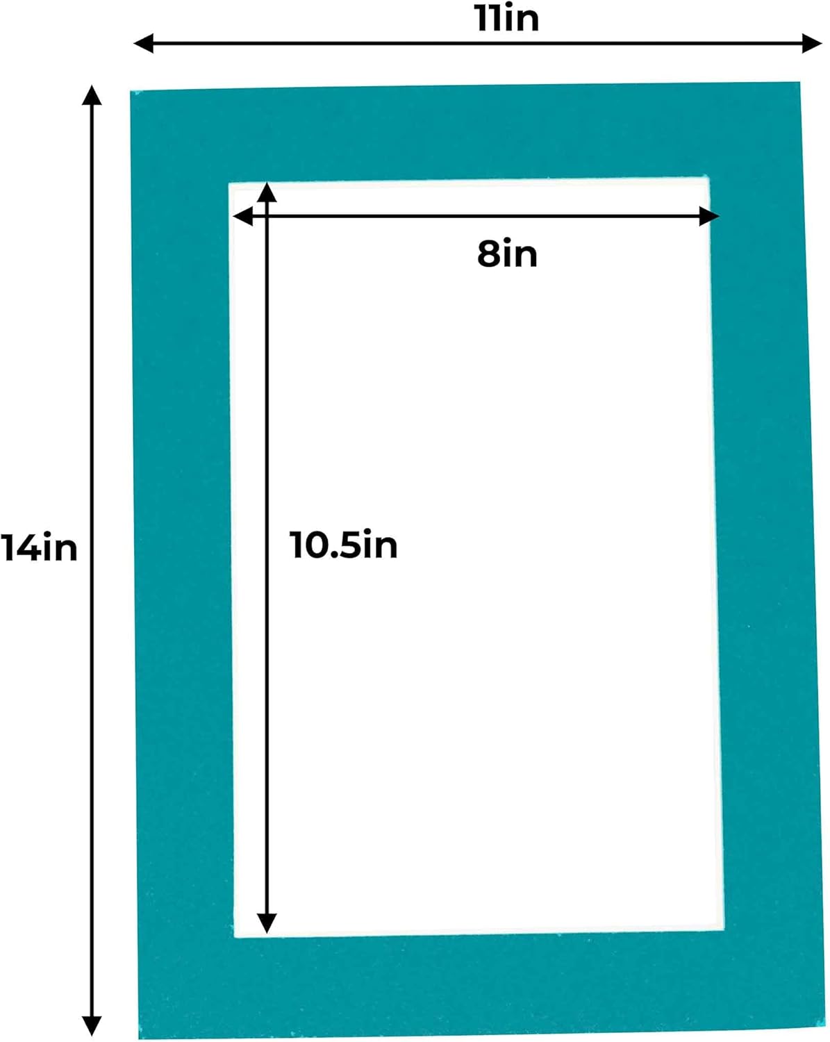 11x14 Mat for 8.5x11 Photo - Precut Teal Blue Picture Matboard for Frames Measuring 11 x 14 Inches - Bevel Cut Matte to Display Art Measuring 8.5 x 11 Inches - Acid Free Pack of TEN MATS
