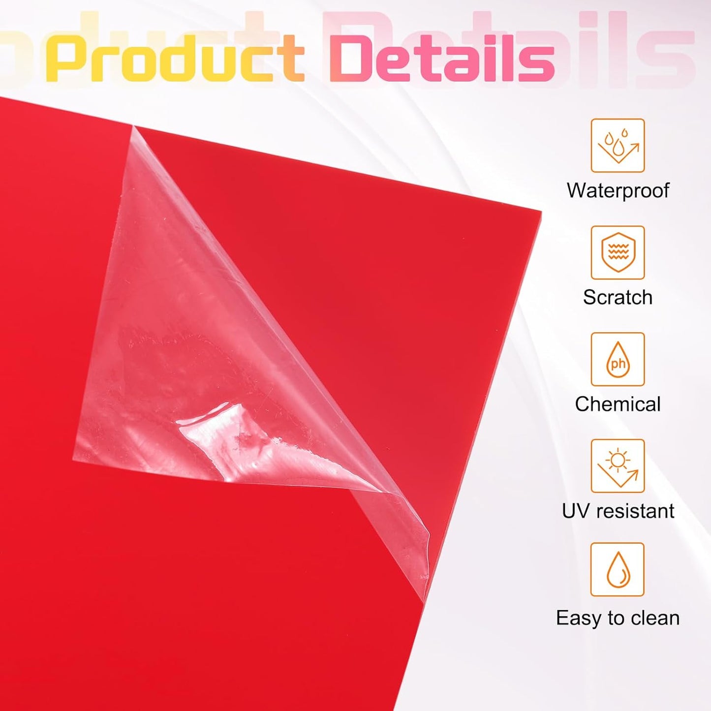 uxcell Acrylic Sheets 12x8 Inch Acrylic Panel 1/8 Inch-3mm Plastic Board for Picture Frames Sign Holders DIY Display Projects Craft, Red