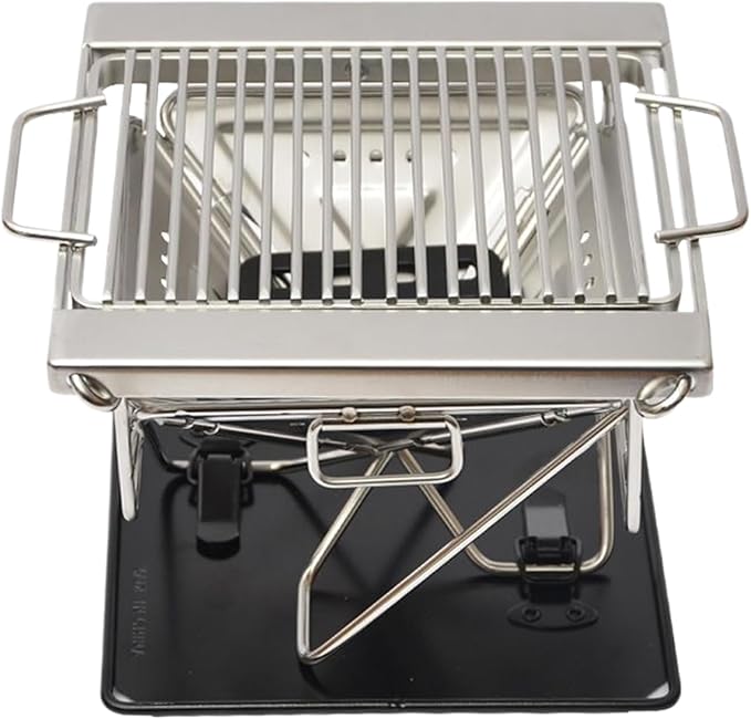 Portable Grill | Stainless Steel Folding Cooking Accessories | Small Charcoal Grill - for Hiking Picnics Tailgating Park Party Garden Cooking Picnics