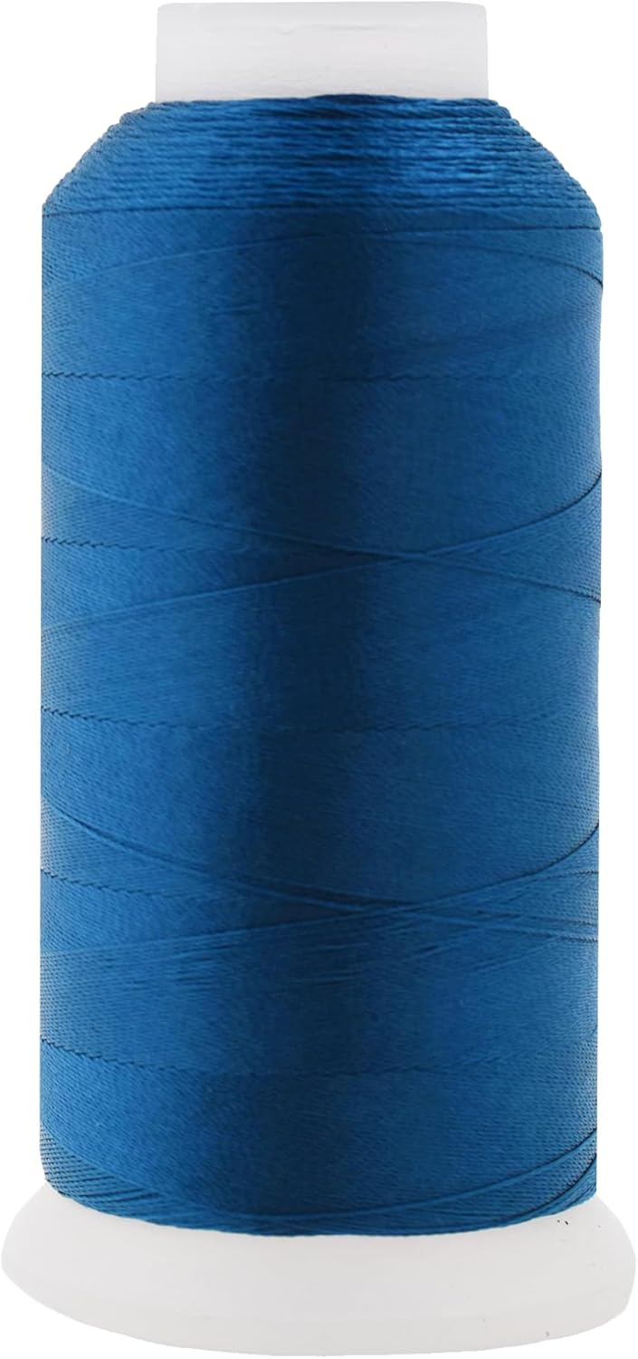 Mandala Crafts Airforce Blue Heavy Duty Thread - 1500 Yds Tex 70 Thread for Sewing Drapery Jeans Leather Hair - Bonded Polyester for Outdoor Marine Upholstery