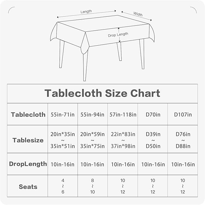 BALCONY & FALCON Round Tablecloth Washable Wrinkle Resistant and Water Proof Table Cloth Decorative Linen Fabric Tablecloths for Dining Party Kitchen Wedding Outdoor Use(Charcoal Grey, 70" Round)