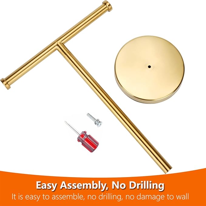 Gold Towel Rack Hand Towel Stand, Bathroom Towel Holder Stand SUS304 Stainless Steel (Gold)