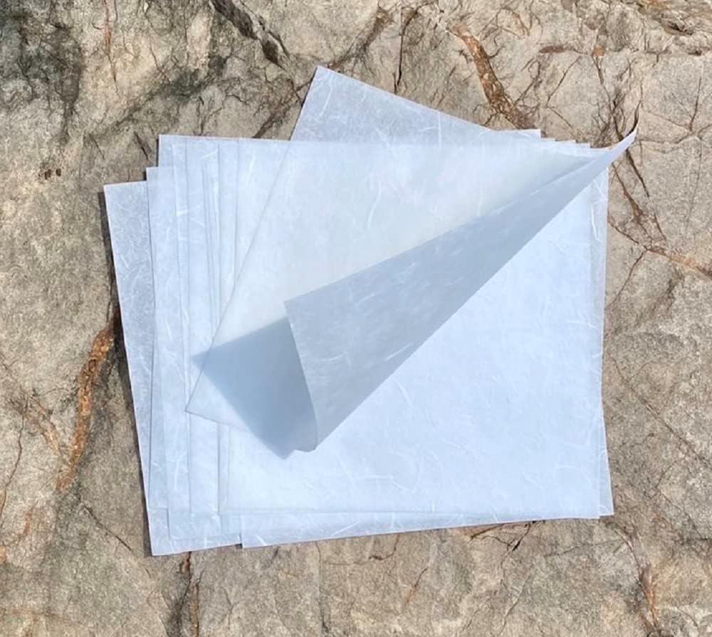 50 Sheets 6 x 6 Inches Natural Fiber Mulberry paper Sheets Square Origami Paper Arts Folding Craft, Decoration Paper, Square Folding Paper for DIY Crafts (White Color, 6x6 Inch)