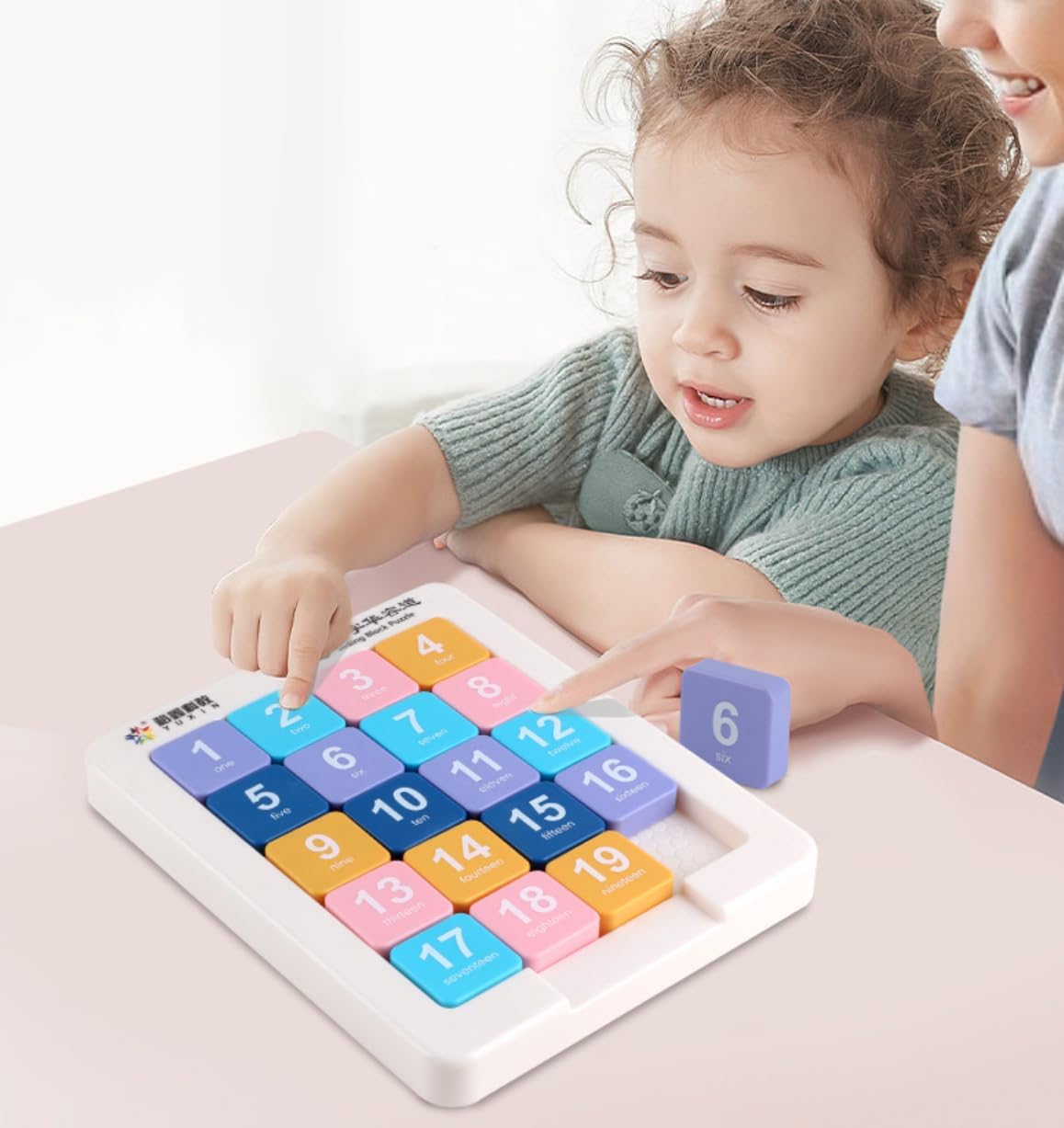 Cuberspeed Slide Number Puzzle 20 magnetized Klotski Puzzle Brain Teasers Toys Jigsaw Intelligence 4X5 Klotski Blocks Toys (Macaroon)