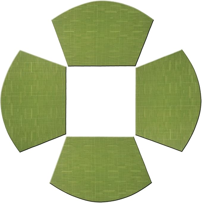 PIGCHCY Wedge Shaped Placemats for Dining Table Washable Vinyl Placemats Heat Resistant Table Mats Set of 4 (Sage Green)