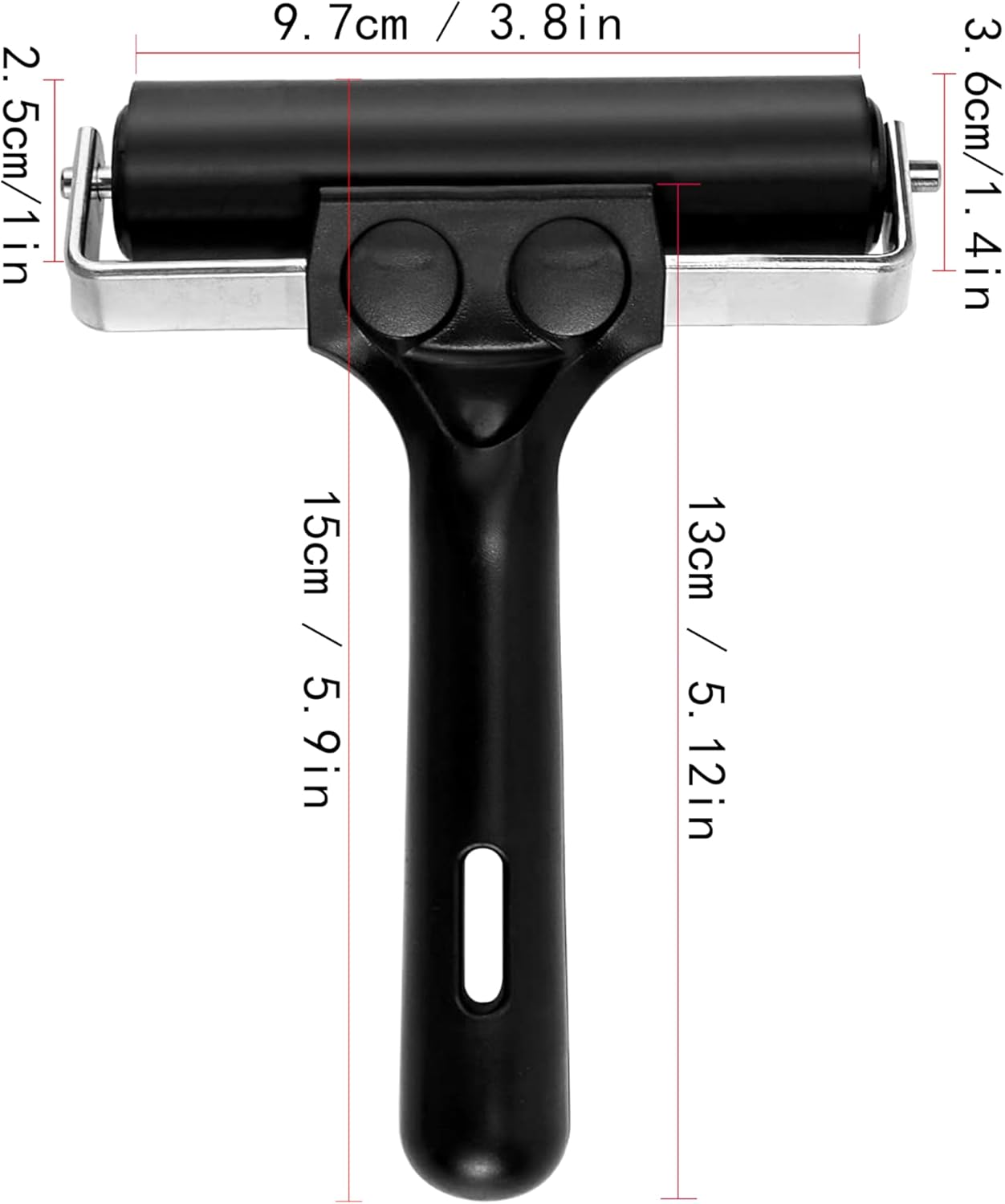 Printmaking Brayers，Rubber Roller, Brayer Ideal for Anti Skid Tape Construction Tools, Print, Ink and Stamping Tools,Crafting, Hard Rubber Roller Brayers, Vinyl Roller Ink Paint Brush (3.9in)