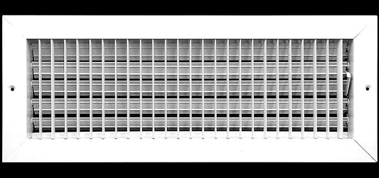 18" X 4" Adjustable AIR Supply Diffuser - HVAC Vent Cover Sidewall or Ceiling - Grille Register - High Airflow - White [Outer Dimensions: 19.75"w X 5.75"h]