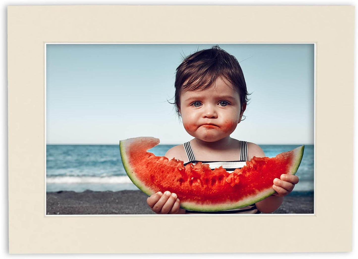 5x7 Mat for 8.5x11 Frame - Precut Mat Board Acid-Free Textured Cream 5x7 Photo Matte For a 8.5x11 Picture Frame, Premium Matboard for Family Photos, Show Kits, Art, Picture Framing, Pack of 1 Mat