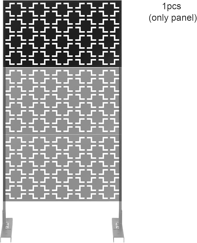 Metal Outdoor Privacy Screen,Freestanding Outdoor Divider Decorative Privacy Fence Screen,Freestanding Decorative Privacy Screen for Balcony Patio (23.6 * 46 * 0.7inch)