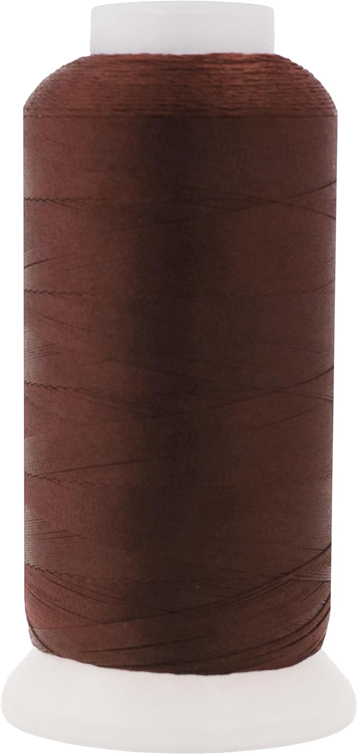 Mandala Crafts Dark Brown Heavy Duty Thread - 1500 Yds Tex 70 Thread for Sewing Drapery Jeans Leather Hair - Bonded Polyester for Outdoor Marine Upholstery