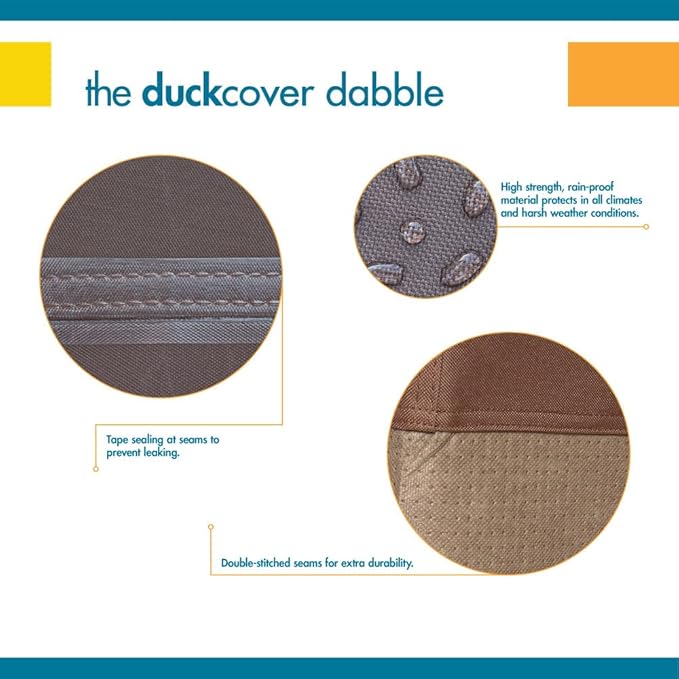 DUCKCOVERS Ultimate Waterproof Rectangular/Oval Patio Table & Chair Set Cover, Outdoor Dining General Purpose Furniture Set Covers with Attachment Straps, 140 inch, Outdoor Table Cover