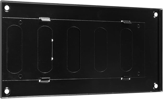 Vent Systems 8" x 4" Inch (Outer Dimensions) Metal Air Vent Grille - Black Adjustable Register Vent Cover - Open/Close Air Supply Intake Wall Vent - Heating/Cooling Ceiling Grille for House, Garage