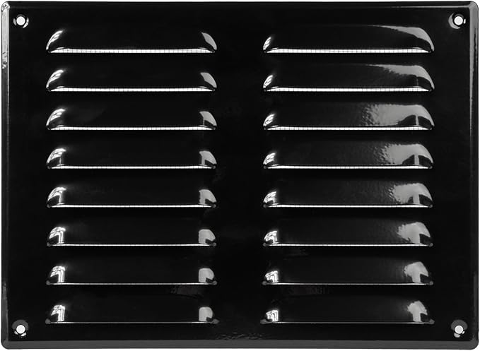 Repa Market 10" x 7.5" Inch (Outer Dimensions) Black Air Vent Cover - Steel Return Air Grilles - for Ceiling and Sidewall - HVAC - with Insect Protection Screen (10.23'' x 7.48'' Inch)