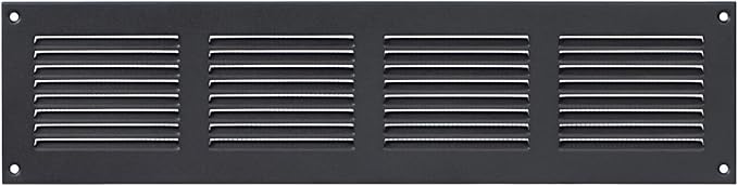 Repa Market Air Vent Cover 16x4 Inch (Outer Dimensions) Anthracite Galvanized Steel Louvered Grill Cover with Mesh Screen/Wall or Ceiling Vent/HVAC Register for Indoor and Outdoor Ventilation