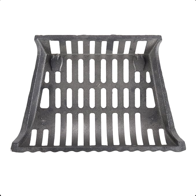 17 inch Fireplace Grate Heavy Duty, Cast Iron Fire Grate - 17" W x 11.5" D x 7" H