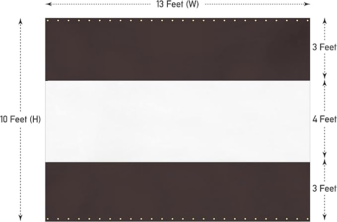 Covers & all Outdoor Clear Panel Curtain, 12 oz Vinyl Outdor Curtains for Patio, Waterproof & Weather Resistant Tarp with Brass Grommets for Pergola, Porch, Gazebos, Balcony (10’H x 13’W Feet, Coffee)